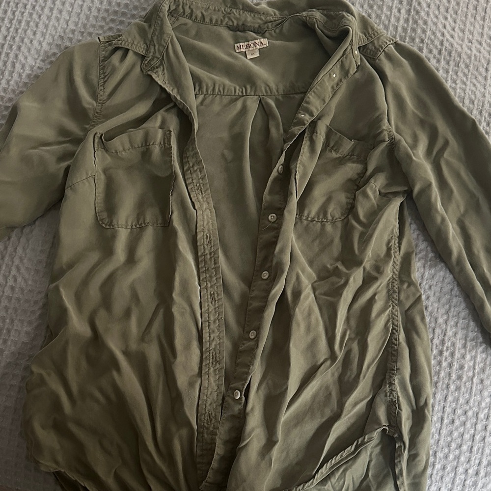 Merona Olive Button Down Shirt